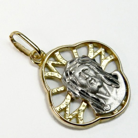 10K Gold JESUS TRADITION Pendant Two tone Religious - Picture 6 of 6